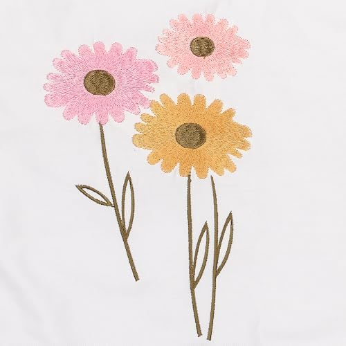 Lambs & Ivy Little Garden 3-Piece Embroidered Floral Baby Crib Bedding Set - Image 4