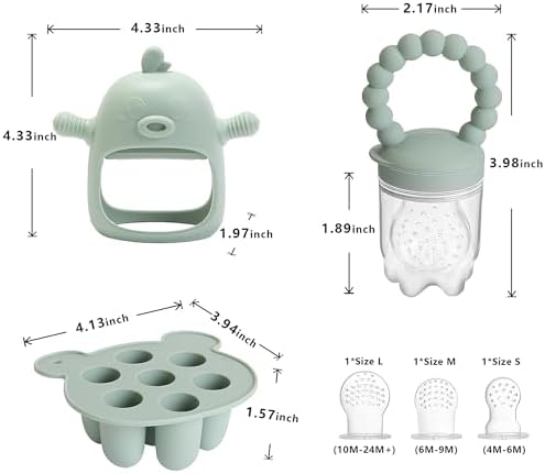 3-in-1 Baby Food & Fruit Feeder Set – Breastmilk Popsicle Mold - Image 3