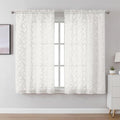 Lecloud Leia Ivory Sheer Curtains 54 Inch Length 2 Panels, Voile Light by Lecloud