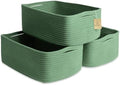 Woven Rope Baskets for Organizing, 3 Pack, 15.5 x 11 x 5.5" Storage Bins by NaturalCozy