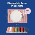 Fit Meal Prep 1000 Pack Disposable Paper Placemats, 14 x 10 Inch Pink - Image 2
