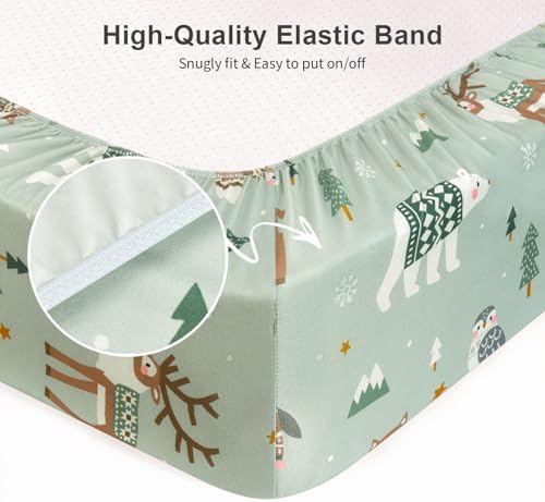 Pack N Play Sheets Fitted, Mini Crib Sheets, Breathable Soft Unisex Playard - Image 5