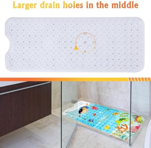 Secopad Bathtub Mat Non Slip, Cartoon Bath Tub Mat, Swimming Kid - Image 5