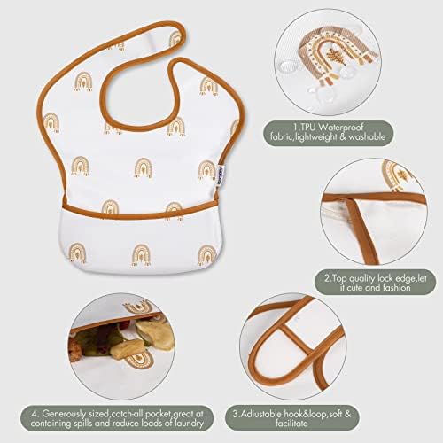 Waterproof Baby Bibs, 5 Pack Feeding Bibs - Image 4