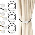 Hion Magnetic Curtain Tiebacks Black 6pcs, Curtain Holdbacks Hooks Holders by Hion