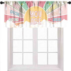 Kids Rainbow Window Valance, Colorful Inspirational Quotes Abstract by Unknown