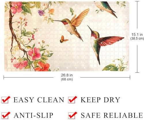 Bath Tub Shower Mat, Washable Bathtub Floor Mats, Suction Cups and Drain Holes - Image 4