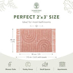 Lemontree Pink Bath Mat, Non-Slip Cotton Bathroom Rug, 2x3 ft - Image 2