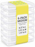 6 Pack Clear Hard Shell Zipper Case, Water-Resistant Travel Toiletry Bag by Unknown