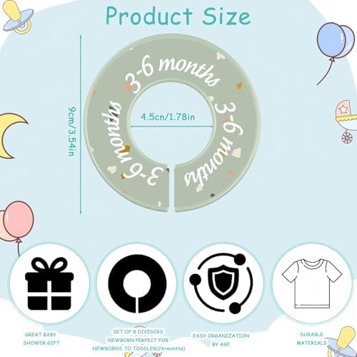 8 Pcs Infant Closet Dividers Nursery, Light Color - Image 2