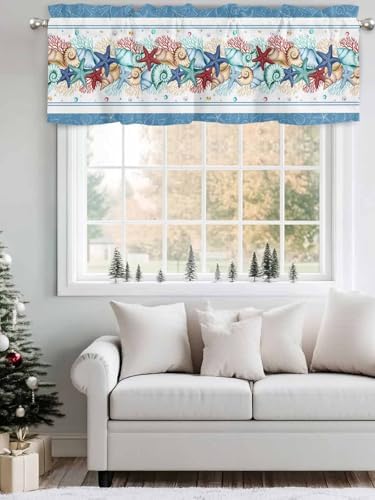 Vandarllin Coastal Beach Kitchen Curtains Valances - Image 4