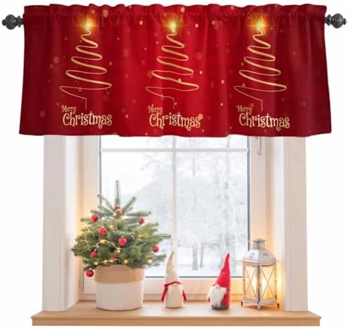 Vandarllin Christmas Tree Kitchen Curtains Valances by VandarllinHomeKitchenDecor