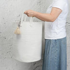 Woven Cotton Rope Laundry Basket - Image 3