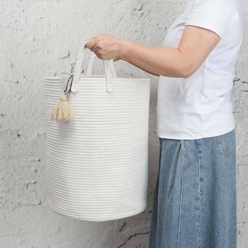 Woven Cotton Rope Laundry Basket - Image 3