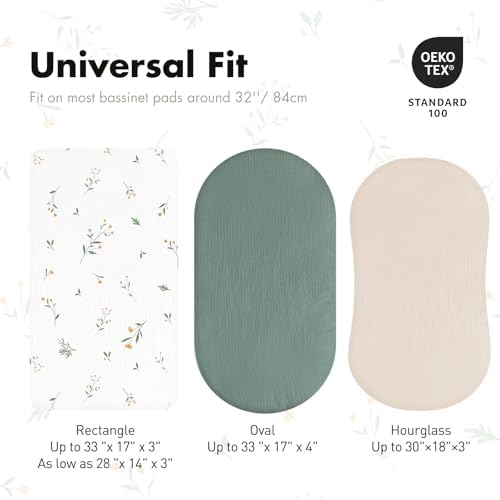 Gllquen Baby Muslin Bassinet Sheets 3pk, Soft Cotton Baby Sheet Boy - Image 5