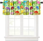 Cartoon Animal Valances Kids Curtains, Cute Colorful Chameleon Printed Rod by DDCBNS