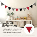 Boys Room Checkered Flag Banner 5.5Ft, Cars Room Decor - Image 6