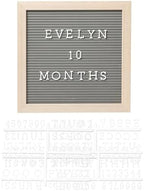 Kate & Milo 10" x 10" Natural Wood Gray Letterboard Set - Image 3