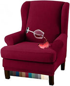 Granbest Premium Water Repellent Wingback Chair Cover 2-Piece High Stretch by Granbest