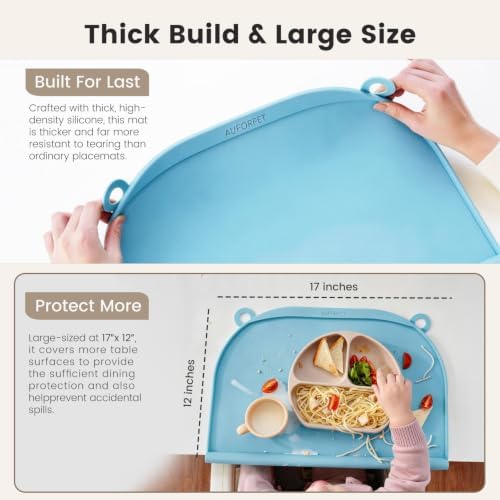 Large Silicone Placemat, Raised Edge Leakproof, Non-Slip - Image 4