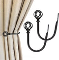 USFOOK Black Curtain Holdbacks, Decorative Drapery Tiebacks, 2 Pack/1 Pair by USFOOK