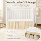 Crib Skirt with Platform, Ruffled Wave Design Baby Bed Skirt - Image 6