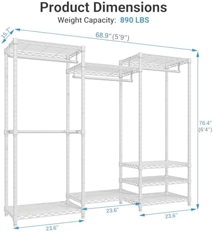 VIPEK V5 Heavy Duty Clothes Rack, Freestanding Modular Closet System - Image 5