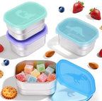 Tanjiae 4×8oz Small Stainless Steel Snack Containers by Tanjiae
