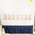 Navy Satin Crib Bed Skirt by Counfeisly