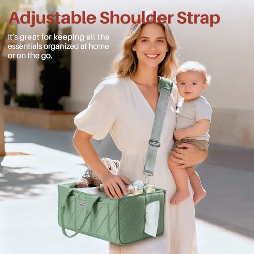 Baby Essentials Diaper Caddy Organizer – Portable Storage Basket - Image 3