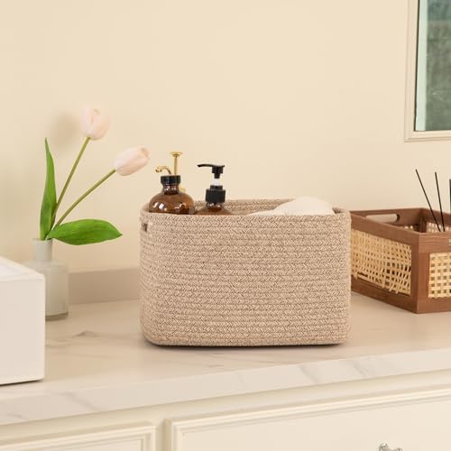 OIAHOMY 4 Pack Storage Baskets for Organizing 30L Cube Storage Bins Brown - Image 5