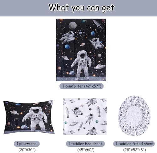 lasoftan Toddler Bedding Set, 4 Piece Bed-in-a-Bag Toddler Bed Comforter Sets - Image 4