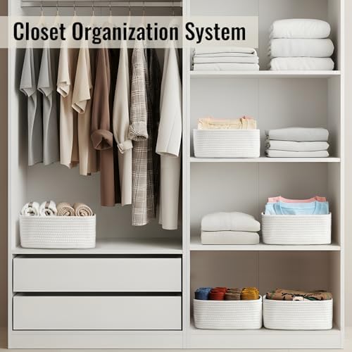 8 Pack Small Storage Baskets for Organizing, Woven Rope Bins for Bathroom - Image 5