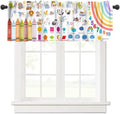 Kids Alphabet Valance Curtain Cartoon Rainbow Alphabet ABC Learning Daycare by AAVEUP