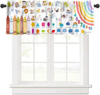 Kids Alphabet Valance Curtain Cartoon Rainbow Alphabet ABC Learning Daycare by AAVEUP