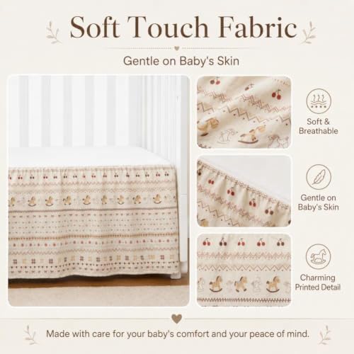 Crib Skirt Dust Ruffle, Microfiber Crib Bed Skirt - Image 6