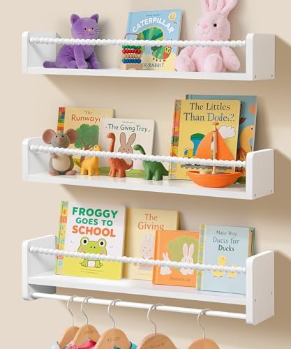 24 inch Nursery Book Shelves for Wall by Mazjoaru