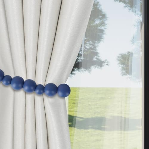 Boho Wood Bead Curtain Tiebacks Curtain Holdbacks - Image 7