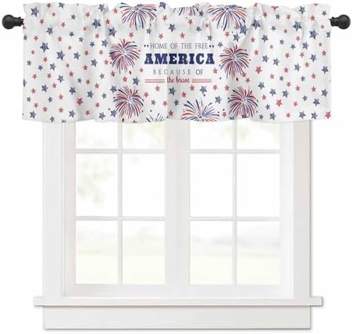 Vandarllin 4th of July Kitchen Curtains Valances by VandarllinHomeKitchenDecor