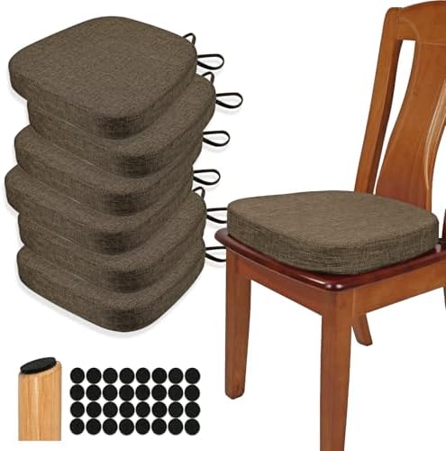 BUYUE Thickened 2.5" Dining Chair Cushions Set of 6, U-Shape High Density Foam by BUYUE