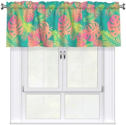 Tropical Leaf Kitchen Window Valance 54x18 Inch by XBFCDN