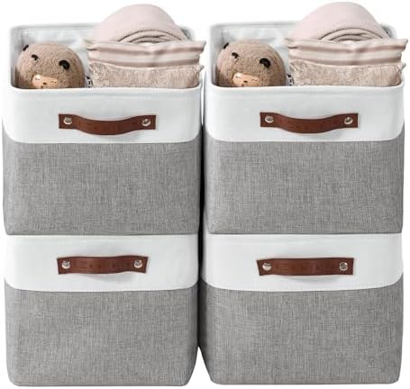 DECOMOMO Storage Bins, Large Fabric Storage Baskets by DECOMOMO
