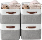 DECOMOMO Storage Bins, Large Fabric Storage Baskets by DECOMOMO