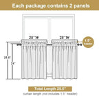 Lecloud Leia Sage Green Sheer Kitchen Curtains 24 Inch Length 2 Pcs, Jacquard - Image 3