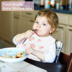 2 Pack Silicone Baby Bibs Adjustable Fit Waterproof Bib - Image 4