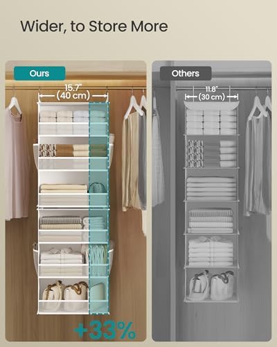 SONGMICS Widended Hanging Closet Organizer and Storage - Image 4
