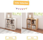 NELYE 4 Cube Organizer Bookcase Oak Open Shelf - Image 5
