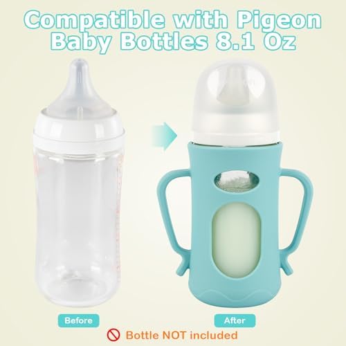 Silicone Sleeves for Pigeon Baby Bottles 8.1 oz, Anti Breakage Glass Baby - Image 5