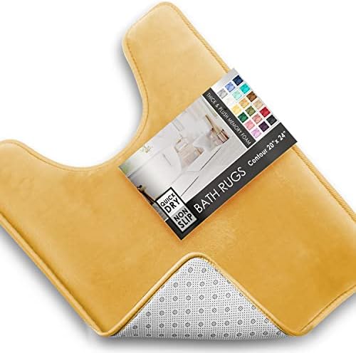 Clara Clark Bathroom Rugs, Velvet Memory Foam Bath Mat, Machine Washable Bath by ClaraClark