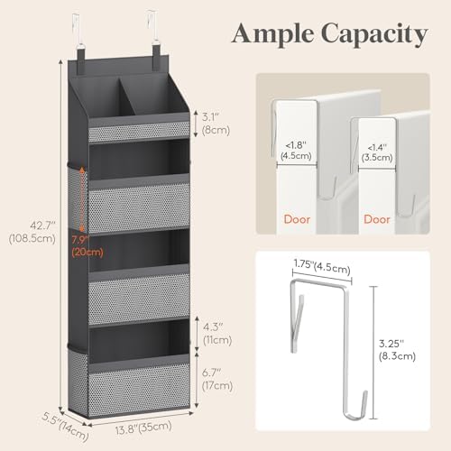 Lifewit 4 Tier Over the Door Organizer, Diaper Hanging Storage - Image 3